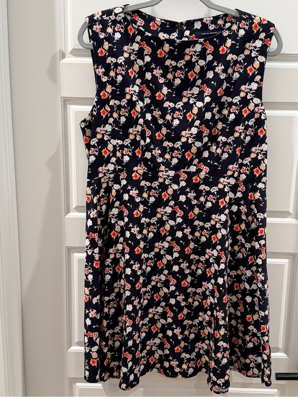 French Connection Navy Floral Sundress with Pink Accents